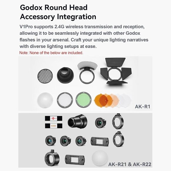 NEW Godox V1S Flash Round Head 2.4G TTL Camera Flash - Picture 6 of 10
